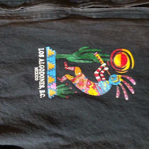 Vintage 90s Los Algodones Mexico navy distressed Zip Up Jacket hoodie sz 44 - Picture 2 of 9